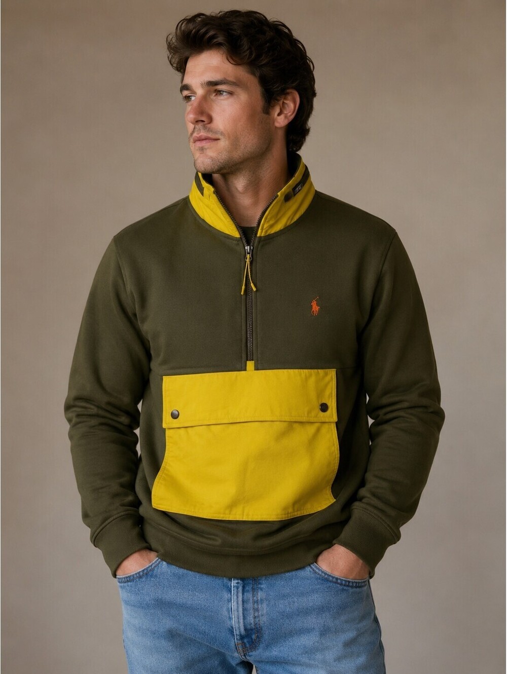 Polo Ralph Lauren Men's Med Performance Water Repellent Hybrid Hoodie Pullover